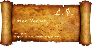 Later Verner névjegykártya